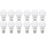 SYLVANIA General Lighting 74470 Sylvania, 60W Equivalent, LED Bulb, A19 Lamp, 12 Pack, Day Light, Energy Saving & Longer Life, Value Line, Medium Base, Efficient 8.5W, 5000K, Daylight, 12 Piece