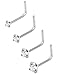 Jstyle 20G 4Pcs Stainless Steel Nose Rings Studs L-Shape Piercing Body Jewelry 1.5mm 2mm 2.5mm 3mm