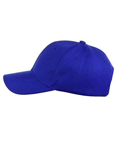 NYFASHION101 Unisex Plain Adjustable Hook and Loop Baseball Cap VEL100, Royal Blue