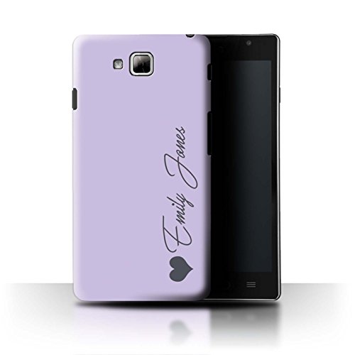 Personalized Custom Pastel Tones Case for LG Optimus L9 II/D605 / Purple Heart Design / Initial/Name/Text DIY Cover