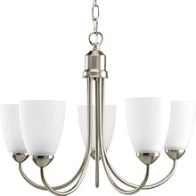 Progress Lighting P4441-09 Gather Collection 5-Light Chandelier, Brushed Nickel