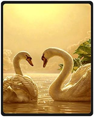 JIUDUIDODO Home Bedding &amp; Wonderful Keep Warm Happy Halloween Day Custom Beautiful Swan Comfortable Blanket 40 Inches x 50 Inches Sofa/Bed Used Gift for Family/Friend