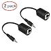 LINESO 2Pack 3.5mm Stereo to RJ45 Female Extender Over Cat5&Cat6 Cable (2X 3.5mm to RJ45 Female)