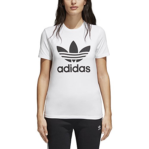 adidas Originals Women's Trefoil Tee, White/Black, S