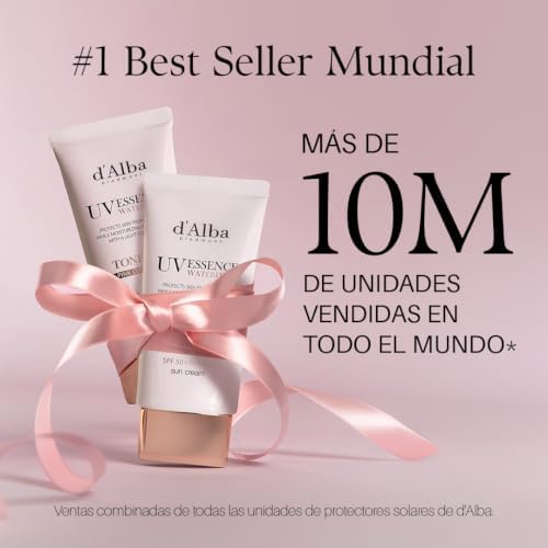 d'alba Loción Solar Tonificante Waterfull SPF50+PA++++ de Trufa Blanca italiana, Crema Solar Teñida con Filtros UV Veganos, Loción Solar Brillante e iluminadora, Skincare Coreano