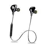 Bluetooth Headphones, DolTech Wireless 4.1 Earbuds Noise Cancelling Running Gym Stereo Headsets IPX4 Sweatproof Built-in Mic Earphones for IOS Android Windows Cell Phone iPad Taptop (816 Black)