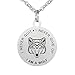 CraDiabh Never Give Up Never Quit Wolf Pendant Stainless Steel Dog tag Necklace