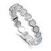 Sterling Silver Women's White Lab Opal Stackable Wedding Eternity Ring (Sizes 4-10)