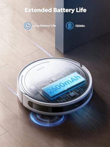 Vyzzle Robot Vacuum Cleaner with Mop, 8000Pa Suction, LiDAR Navigation with 5 Maps, Ultra Slim 3-in-1 Sweep and Mop Robot Hoover, App/Voice Control for Pet Hair, Carpets and All Floors, D10