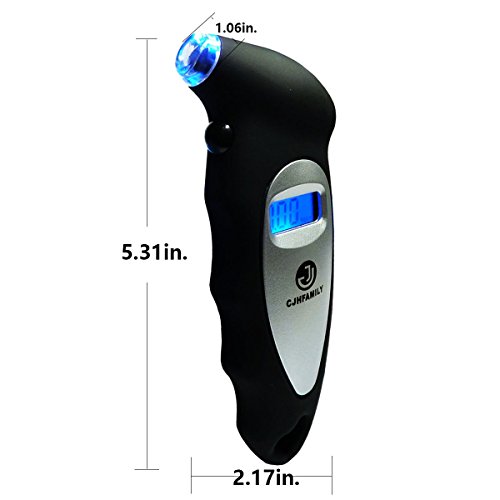 CJHFAMILY Digital Tire Pressure Gauge 100 PSI 4 Settings for Car Truck Bike and motorcycle with Backlit LCD - Thumbnail 3