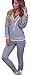ZHU Women Long Sleeve Sweater and Pants Outfits Set Zipper Tracksuit Sports Wear