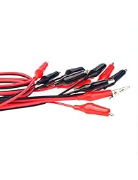 Wobe   Juego de 3 cables de prueba de 3.3 ft con pinzas de cocodrilo, cables de prueba eléctricos, conectores de cocodrilo, circuito de alambre de cocodrilo, de 39 pulgadas
