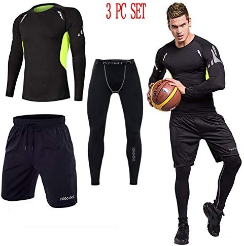 Men's 3 Pack / 2 Pack Sport Workout Compression Shorts Gym Base Layer Set