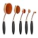 Summifit 5 Pcs Soft Oval Makeup Brushes Set Professional Foundation Contour Eyeshadow Concealer Brush Kit (Black Rose Gold)