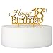 Happy 18th Birthday Cake Topper - Gold 18th Birthday Party Decoration Supplies