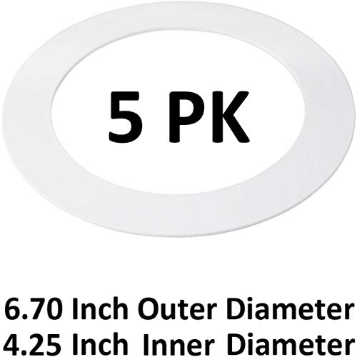 5 Pack Gloss White Goof Trim Ring for 4" Inch Recessed Can Lighting