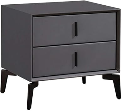 Amazon Com Black Solid Wood Bedside Table Fastened Carbon Steel Metal Feet Smooth And Silent Slide Rails The Outer Layer Is Wrapped In Pu Leather Flexible And Stable And Bright In Color Furniture