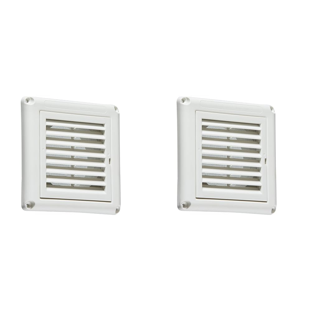 Knightsbridge EX009W 100mm/4 Extractor Fan Grille with Fly Screen-White (Pack of 2)