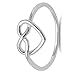 Pretzel Heart Infinity Knot .925 Sterling Silver Ring Band Sizes 4-10 (10)