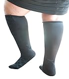 Xpandasox Women's Plus Size/Lymphedema Diamond Cotton Blend Knee High Socks