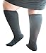 Xpandasox Women's Plus Size/Lymphedema Diamond Cotton Blend Knee High Socks
