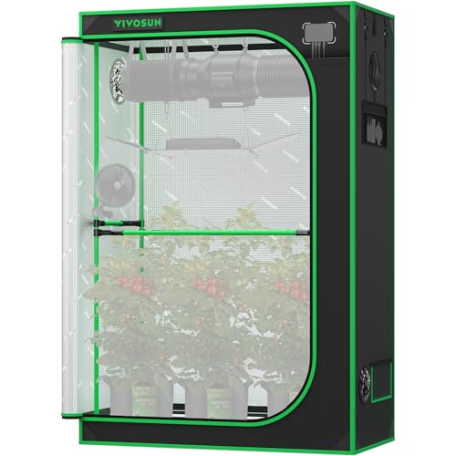VIVOSUN PRO Growzelt 120x60x180cm,22mm Stangen, 2000D Mylar-Gewebe