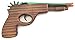White Fox Toys Wooden Rubber Band Gun Red Bat Enforcer Pistol with Extra Rubber Bands Ammo and Army Men Targets