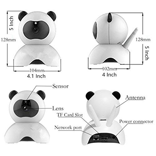 EsiCam Baby Monitor WiFi Hidden Camera Amazon Cloud Nanny Camera for Smart Phone, Toy Panda for Kids Pet Care HD 1080P Pan Tilt Motion Detection Alarm Recording Two-Way Talk Night Vision SD Card P2P