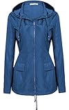 Meaneor Women's Hooded Lightweigt Waterproof Rainwear Outdoor Long Slim Raincoat
