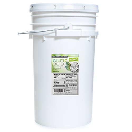 Milliard Citric Acid - 50 Pound Bulk - 100% Pure Food Grade NON-GMO Resealable Plastic Pail