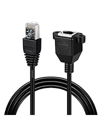 vimvip 5 ft RJ45 macho a hembra Tornillo Panel Mount Red Ethernet Extension Cable