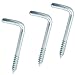 Shells 50PCS Silver Color Carbon Steel Metal Right-Angle Hooks 7 Shape Screw Hooks Self-Tapping Screws Hooks L Shape Hooks 34 X15mm
