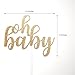 NANASUKO Baby Shower Cake Topper - oh baby - Double Sided Gold Glitter - Premium Quality Made in USA