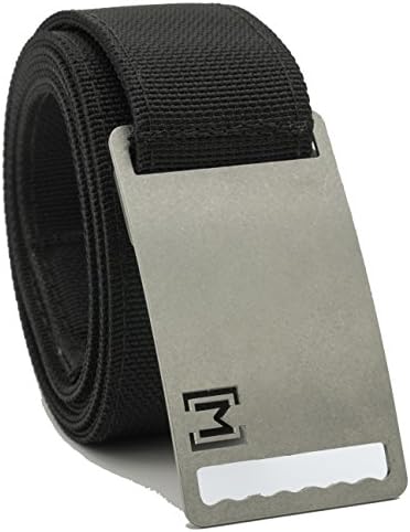 MagBelt - Magnetic Adjustable No Holes Belt with Buckle. Perfect fit. Minimalist Style. - XXL Black Belt / Silver Buckle
