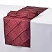 Remedios 12x108 Inch Pintuck Taffeta Table Runner Wedding Decoration Burgundy