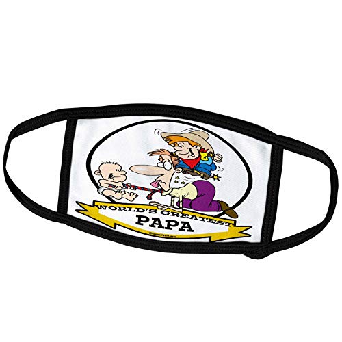 3dRose Face Mask Large, Funny Worlds Greatest Papa Men Cartoon