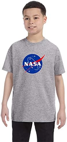 econoShirtsNASA Meatball Logo Youth Shirt Space Shuttle Rocket Science Geek Boys Kids GirlsTee (Medium, Gray)
