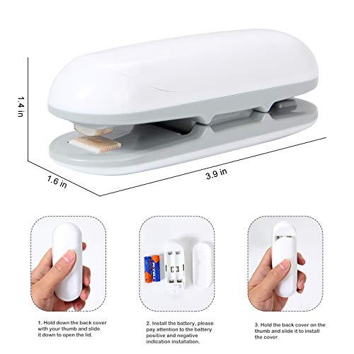 Mini Bag Sealer(2-Pack), 2 in 1 Heat Sealer and Cutter Handheld Portable Bag Resealer Sealer for Food Storage Reseals Snack Bags (Battery Included) - Thumbnail 4