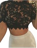 Allegrace Womens Sexy Short Lace Crop Tops Party Top