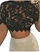 Allegrace Womens Sexy Short Lace Crop Tops Party Top