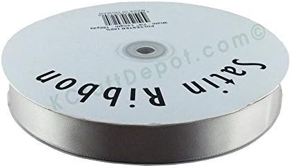7/8"(23mm) Satin Ribbon Single Faced 100 Yards - Silver/Grey
