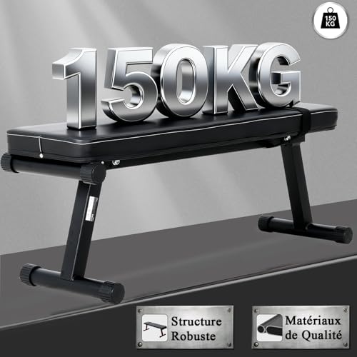 Novonova Flat Bench, Folding Weight Bench, Folding Training Bench, Multifunctional Adjustable Weight Bench Reclining Weight Bench, Abdominal / Back / Lumbar Bench Max Load 150kg