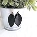 Black/Leather Leaf Earrings/Pinched Leaf Earrings/Statement Earrings/Bold Style/Boho Earrings/Joanna Gaines Style/Medium Earrings / 2.5 x 1.25