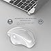 Ergonomic Wireless Mouse, Jelly Comb MV021 2.4GHz Precision Cordless Mouse with Thumb-Operated Scrollwheel, Less Noise, Optical Mice for Laptop PC Windows Computer, White and Silver