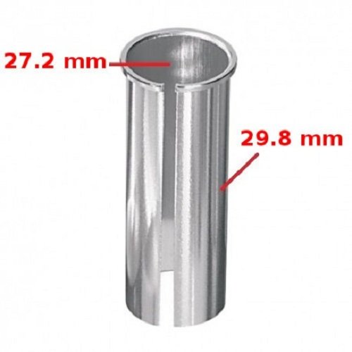 BIKE SEATPOST 27.2MM > 29.8MM SADDLE REDUCER ADAPTER SHIM CONVERT EXTENSION TUBE CYCLE FIXIE SINGLESPEED ROAD MTB VINTAGE OLD RETRO CLASSIC ALUMINIUM SPACER