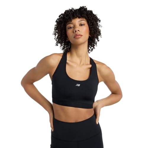 New Balance Women's NB Essential Run Bra, Black, S (A-C)