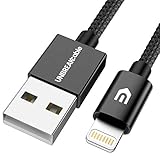 UNBREAKcable iPhone Charger Lightning Cable - [Apple MFi Certified] Double Nylon Braided iPhone Cable Compatible with iPhone Xs XS Max XR X 8 8 Plus 7 7 Plus/iPad/iPod - 1M 3.3ft Black
