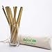 NATURAL NEO Organic Bamboo Straws Reusable with Coconut Fiber Brush 20cm 8