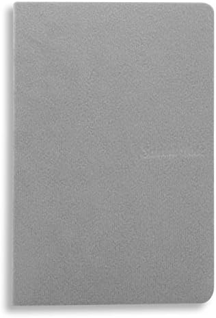 5.7 x 3.8 inches NoteBook Handmade Soft Dark Gray Fabric Cover, 192 lined Pages | Lay Flat Binding | Cream Paper, A6 Size