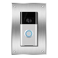 DYKEISS Mount Wall Plate Compatible with Video Doorbell, Personalize Aluminum Square Faceplate Cover Fingerprint Resistant Bracket